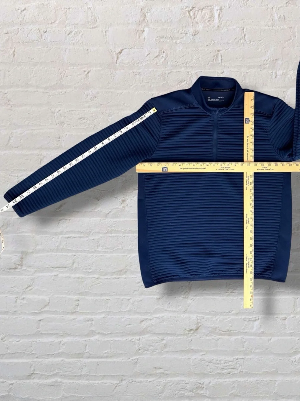 Under Armour Golf ColdGear Ribbed Quarter Zip Pullover Mens L Blue Performance